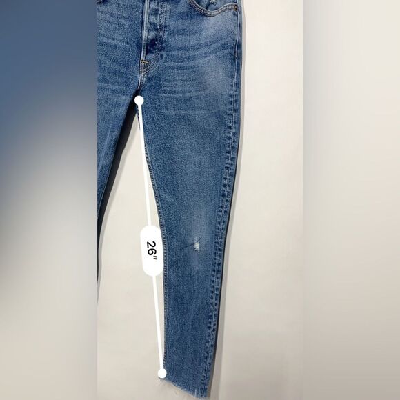 GRLFRND  Karolina High-Rise  Raw Hem Distressed Skinny Jean in  Sixpence 25 - Picture 10 of 16